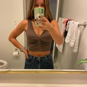 Brown crop top